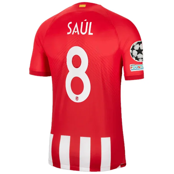 Nike Atletico Madrid Saúl Ñíguez Home Jersey w/ Champions League Patches 23/24 (Sport Red/Global Red)