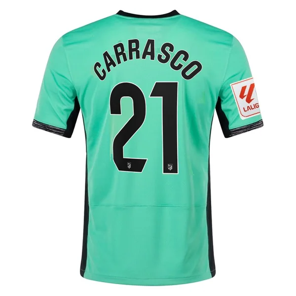 Nike Atletico Madrid Yannick Carrasco Third Jersey w/ La Liga Patch 23/24 (Spring Green/Black)