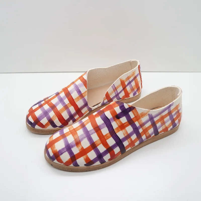 BBF24 SALE. SIZE 41. THE KEIKO. DOUBLE GINGHAM MADRAS UBE.