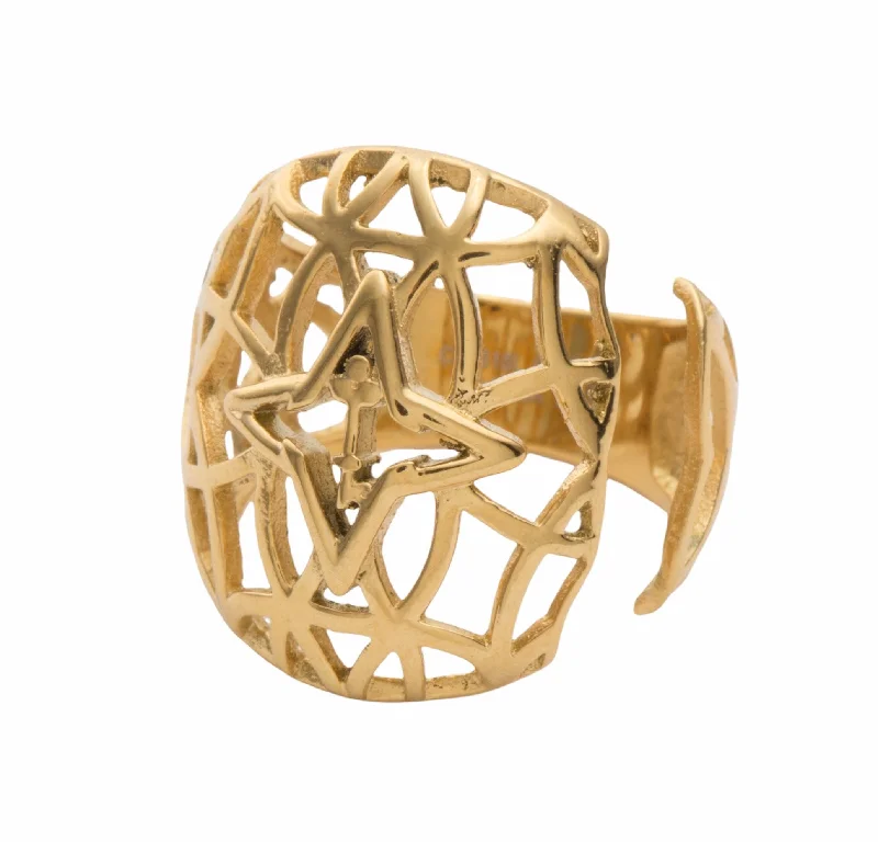 Rooted Ring Gold Tone