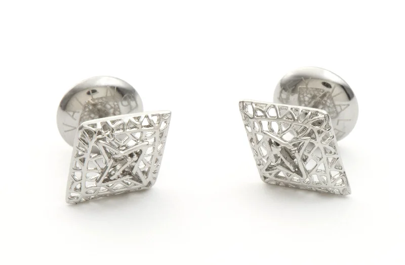 Rooted Small Stud Earrings Silver Tone