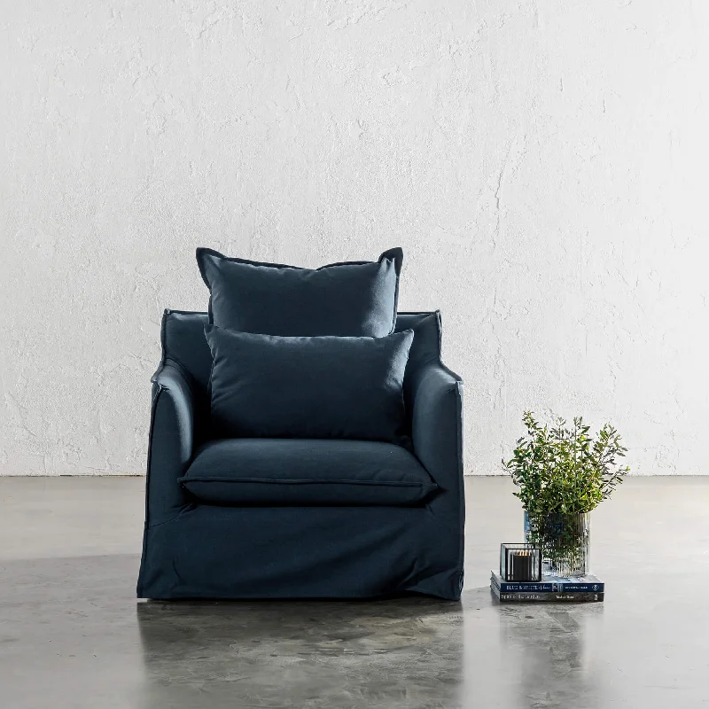 SEVILLA SLIPCOVER ARMCHAIR   |  MIDNIGHT DENIM