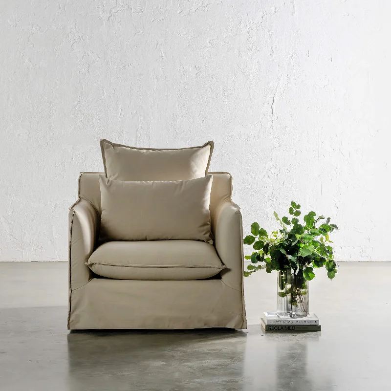 SEVILLA SLIP COVER ARMCHAIR   |  STOWE SAND