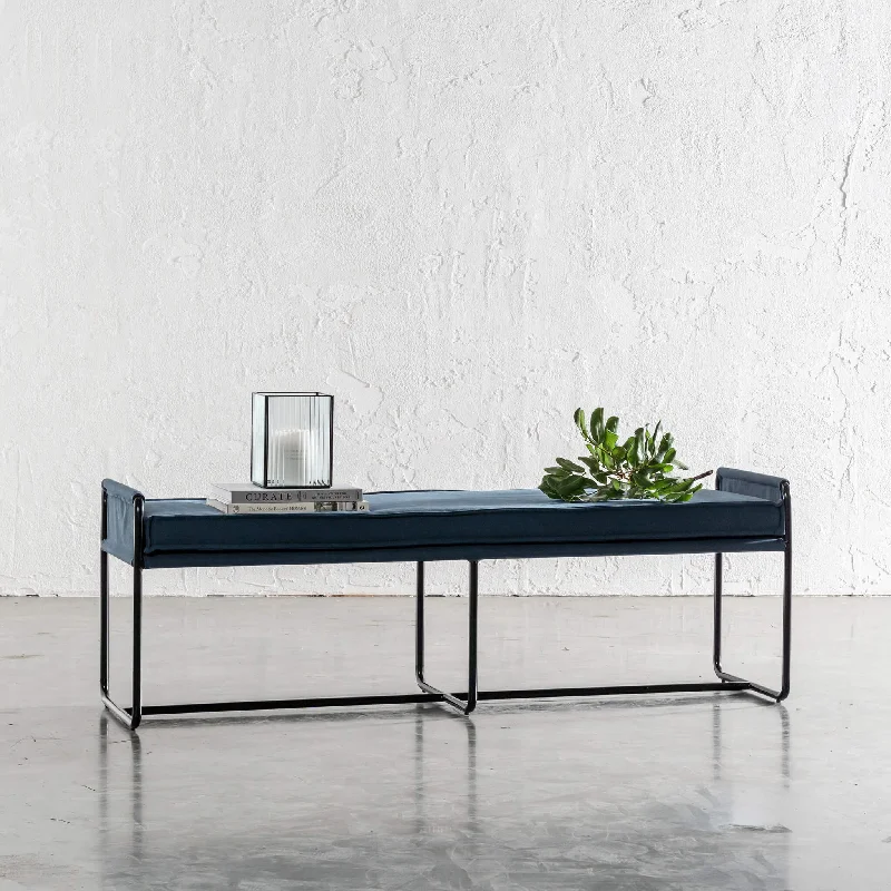 FINAL RELEASE  |  SEVILLA CONTEMPO BENCH W PIPED EDGING  |  DENIM BLUE