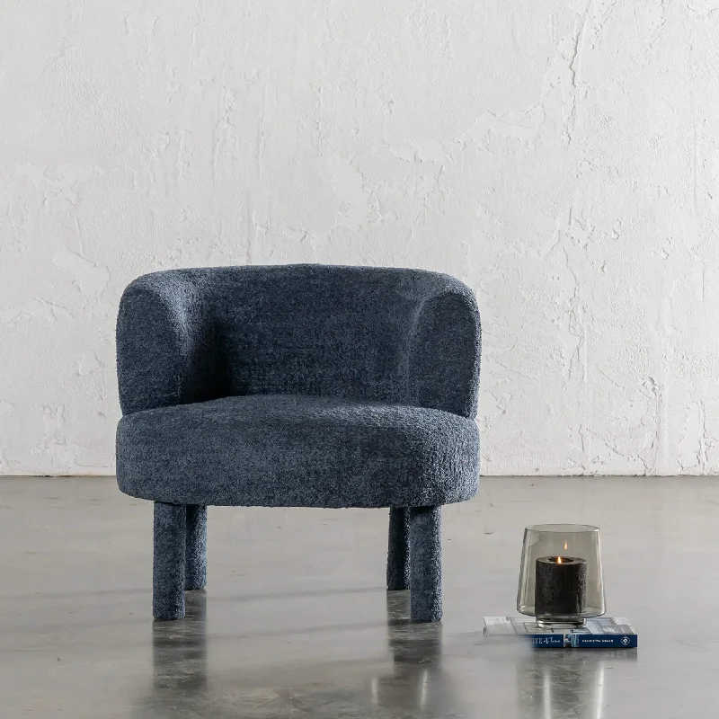 SEVILLA CURVE ARMCHAIR  |  REEF NAVY BOUCLE