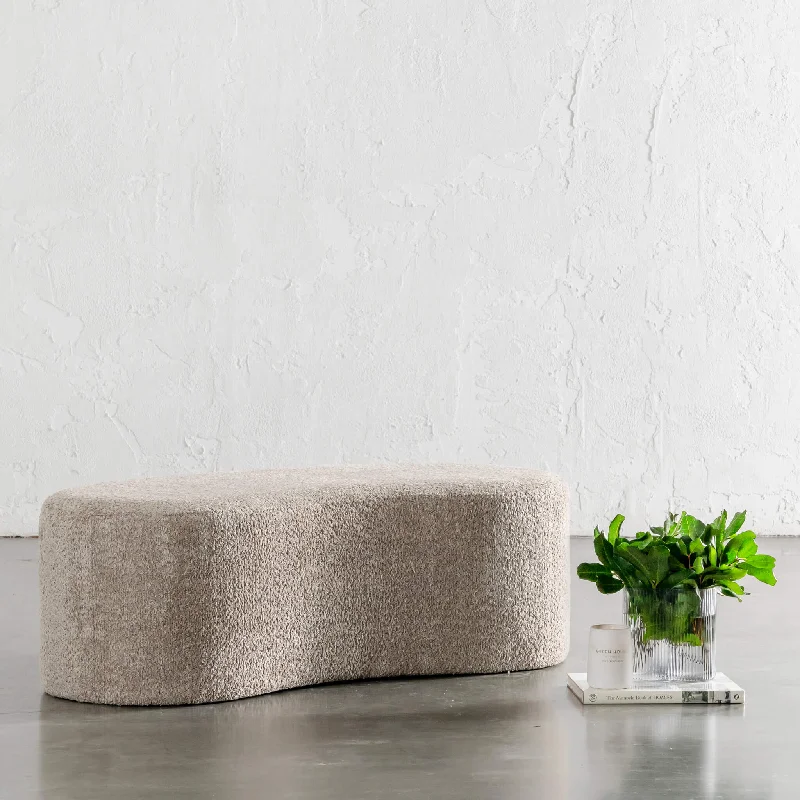 SEVILLA ORGANIC BEAN OTTOMAN BENCH  |  SAHARA DUNE BOUCLE  | 120CM