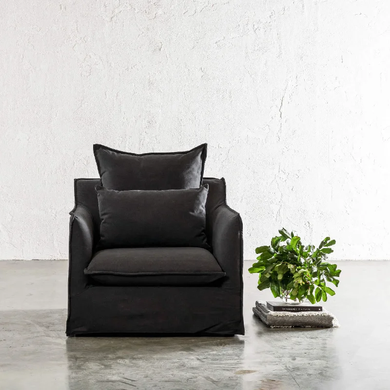 SEVILLA SLIP COVER ARMCHAIR   |  CARBON ASH MARLE