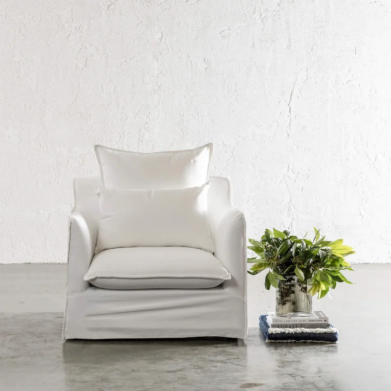 SEVILLA SLIP COVER ARMCHAIR   |  POLAR WHITE