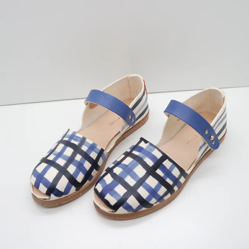 THE CATU. DOUBLE GINGHAM. NORI AND AZURE W CEBU BLUE STRAPS