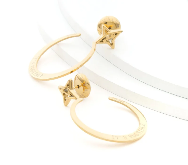 VALENCIA KEY It's Possible 1.5" Small Hoop Earrings Gold Tone