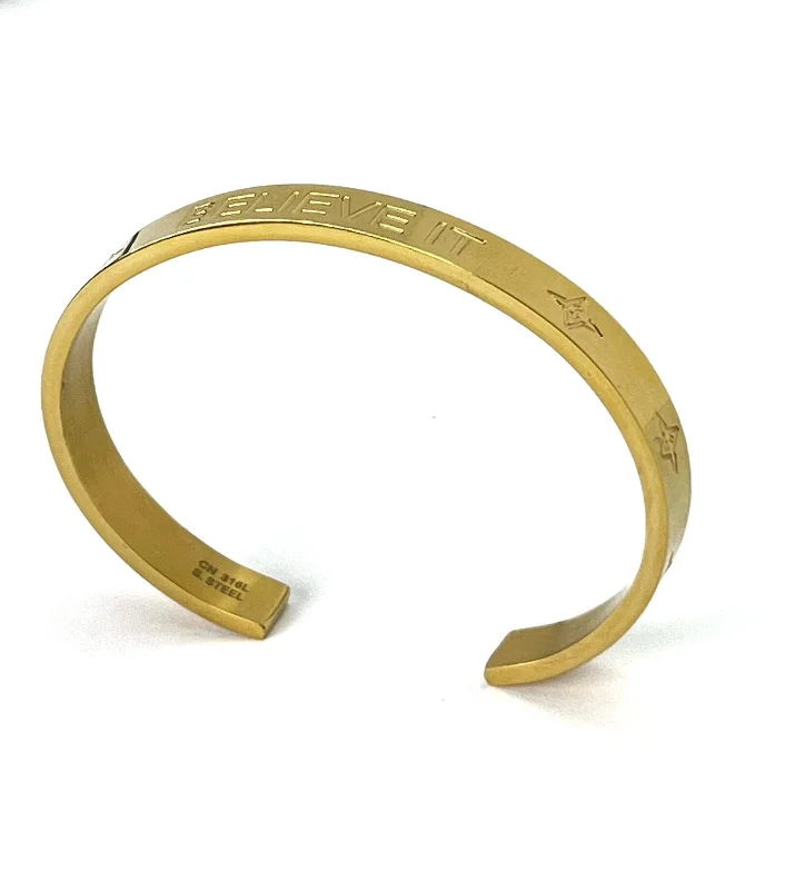 VALENCIA KEY MEN'S BELIEVE IT Large Cuff Bracelet