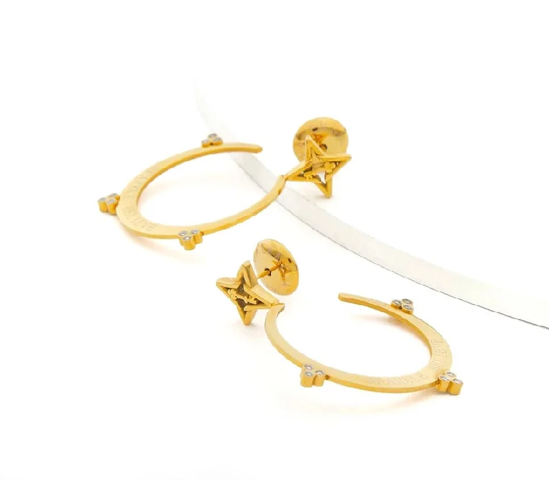 VALENCIA KEY Sparkle Believe 1.5" Small Hoop Earrings Gold Tone