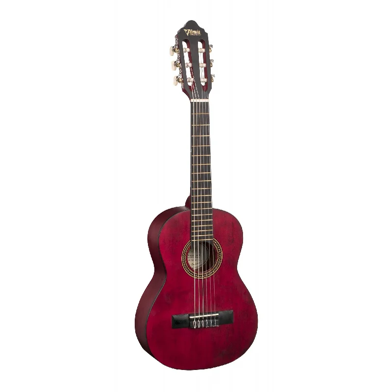 Valencia VC201TWR - 1/4 Size Classical Guitar - Satin Transparent Wine Red