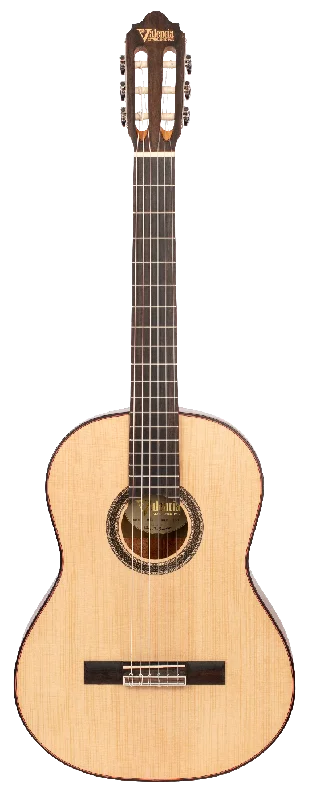 Valencia VC704 Solid Top Classical Guitar in Natural Satin